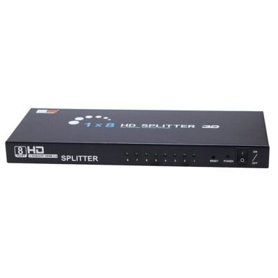 2B HDMI Splitter, 1 to 8, automatic detection, with Power Adapter an Led Indicator for Running Port