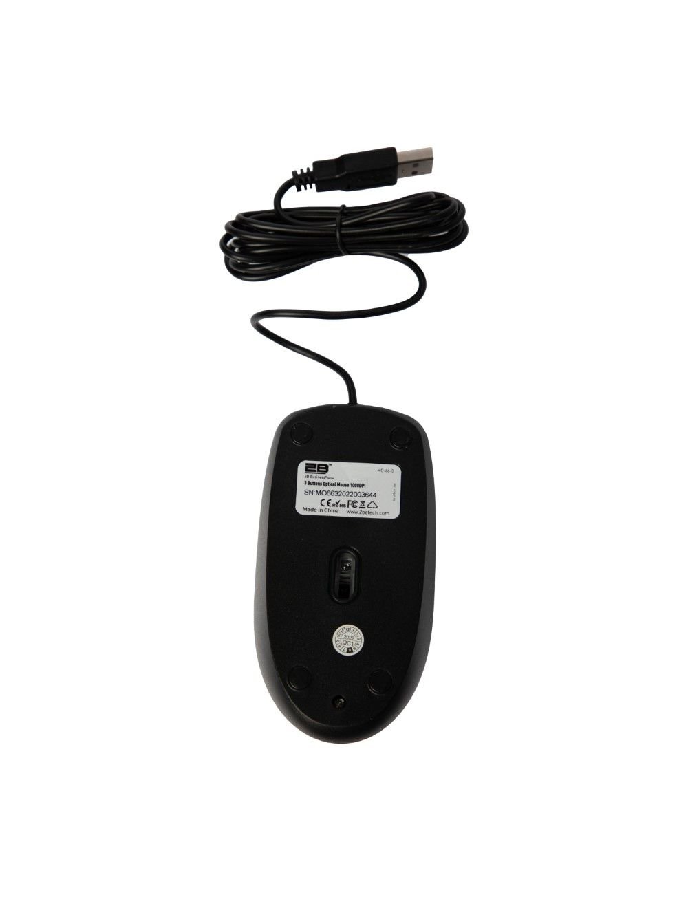 2B MO663 Business Series Wired Mouse - 2M - Black - Image 6