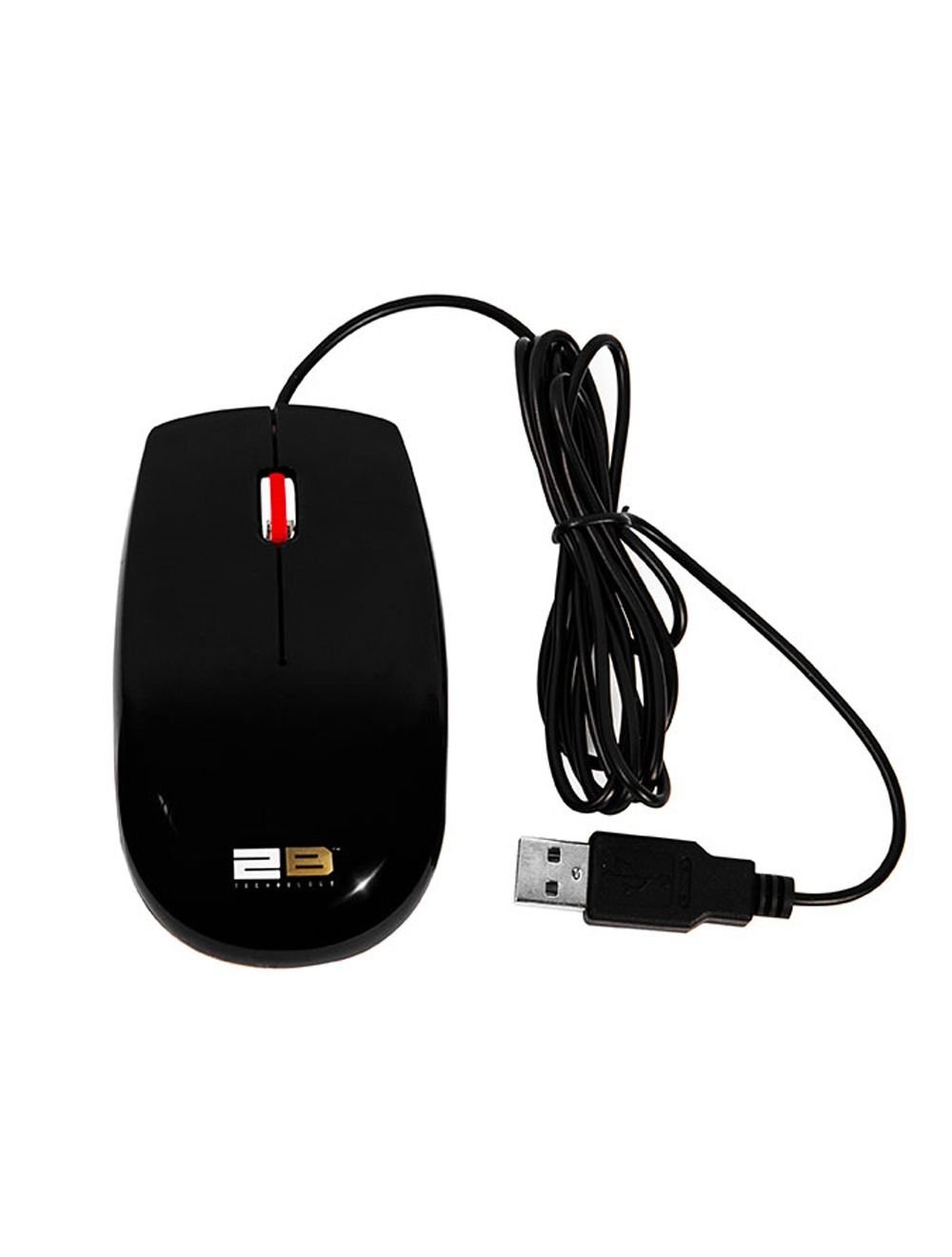 2B Optical wired mouse, Piano finishing, 1200DPI, Red * Black - Image 9