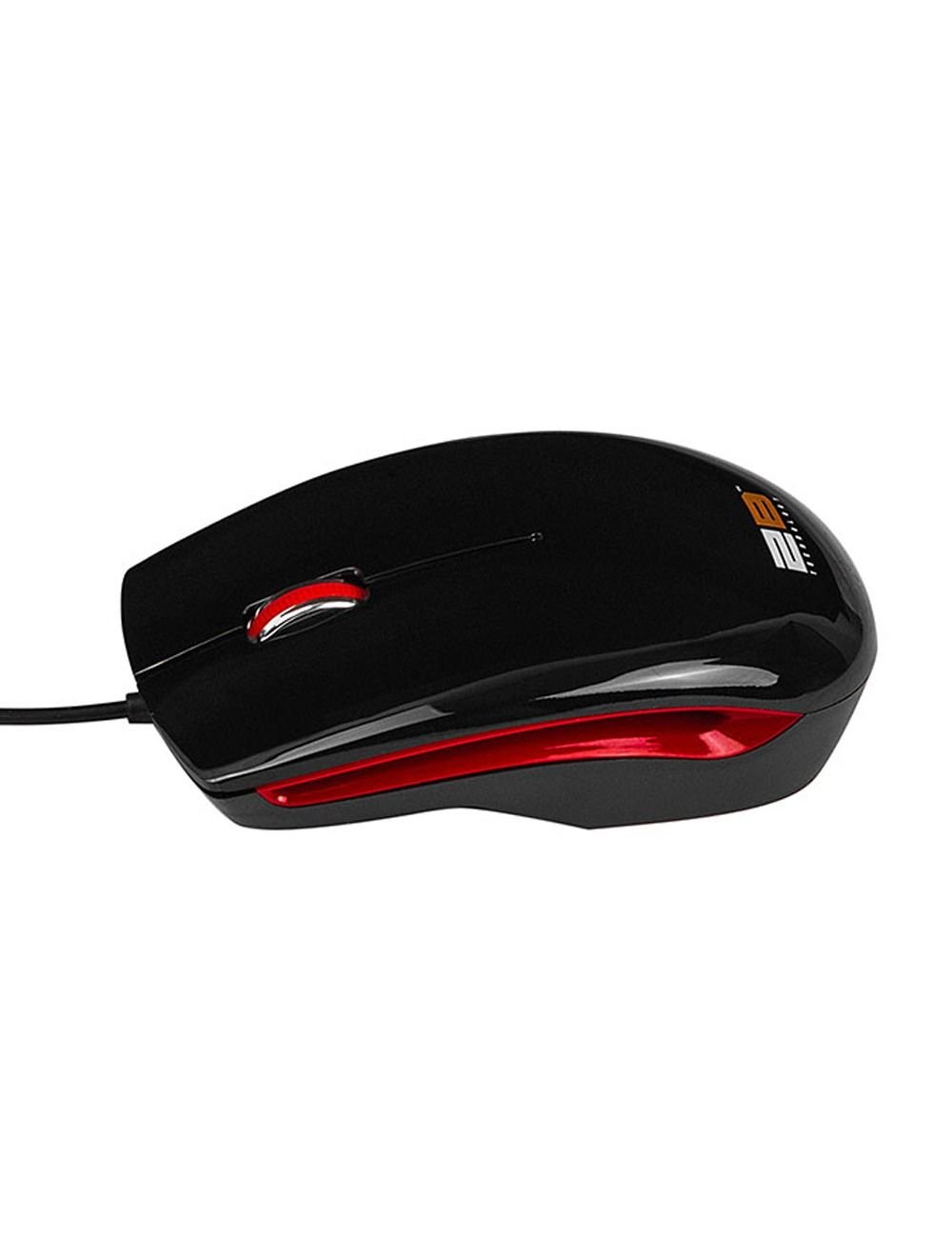 2B Optical wired mouse, Piano finishing, 1200DPI, Red * Black - Image 7