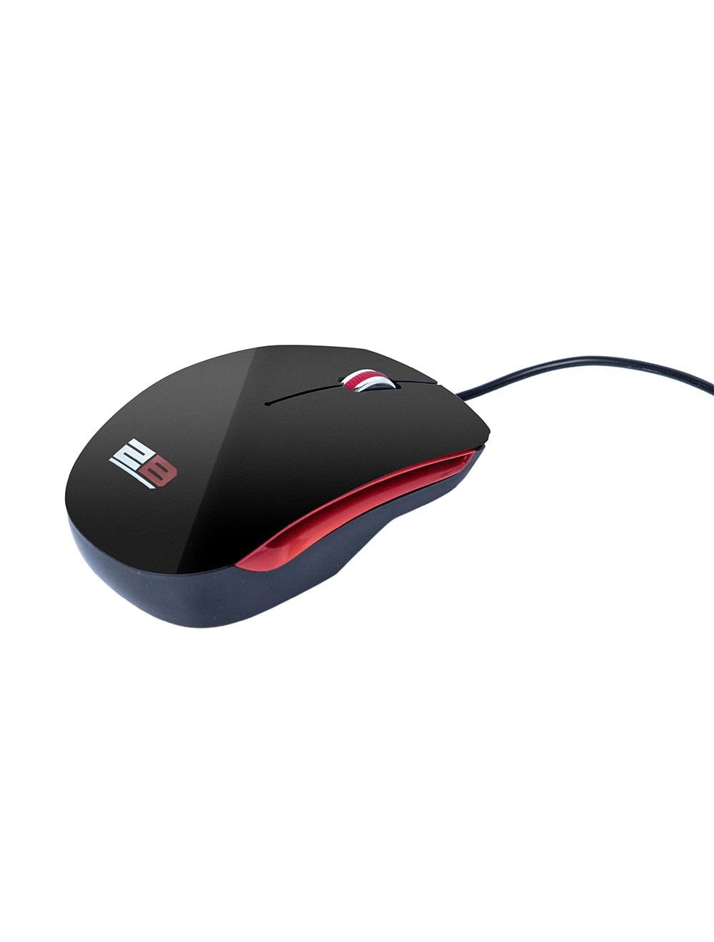 2B Optical wired mouse, Piano finishing, 1200DPI, Red * Black - Image 2