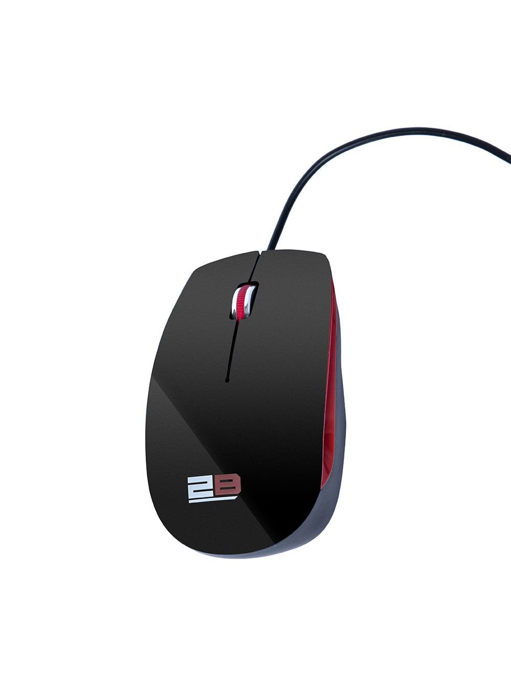 2B Optical wired mouse, Piano finishing, 1200DPI, Red * Black - Image 6