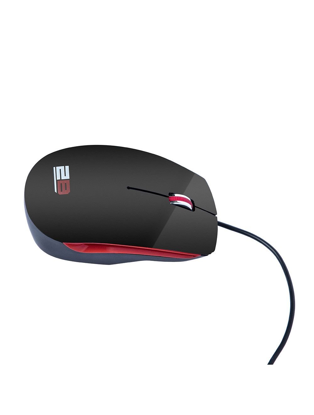 2B Optical wired mouse, Piano finishing, 1200DPI, Red * Black - Image 5