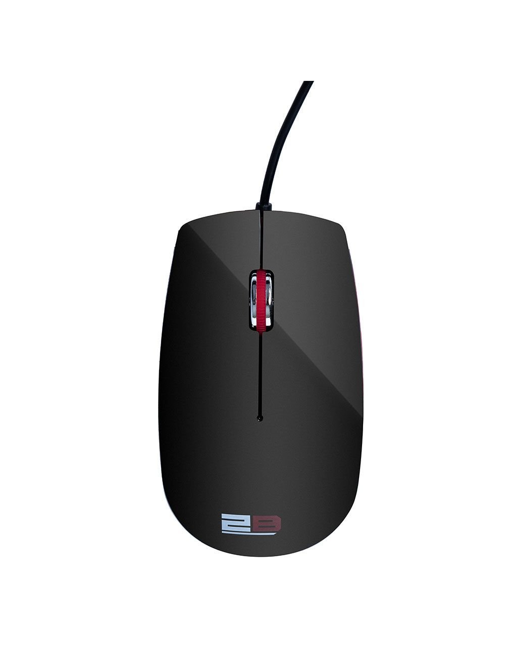 2B Optical wired mouse, Piano finishing, 1200DPI, Red * Black