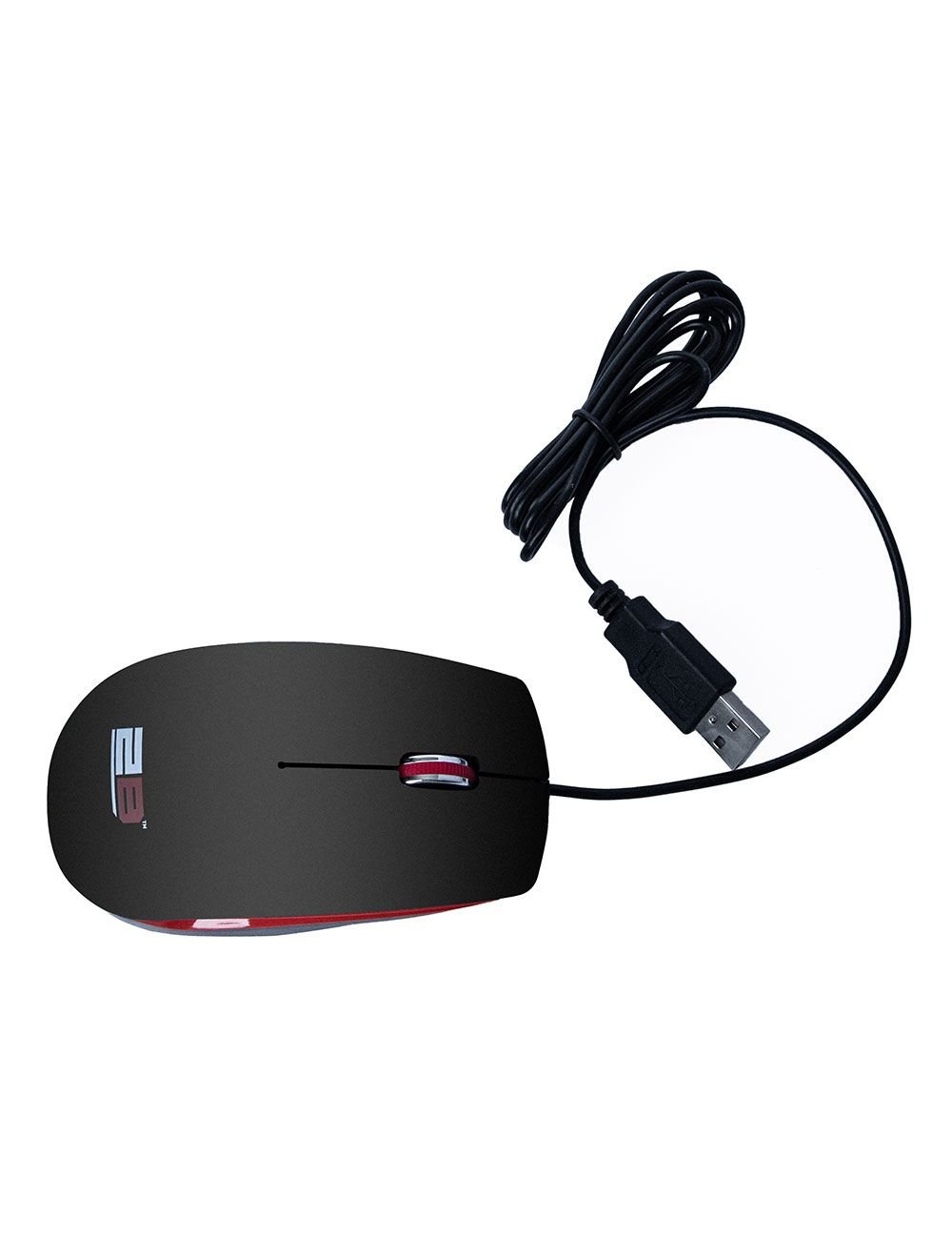 2B Optical wired mouse, Piano finishing, 1200DPI, Red * Black - Image 4